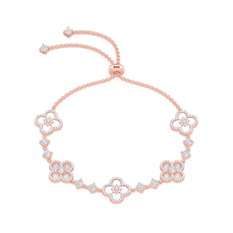 Jeulia Pulsera Linda Sakura de Plata de Ley