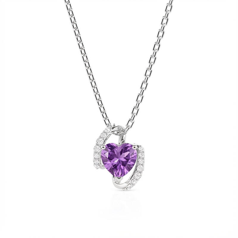 Jeulia Custom Classic Infinity Heart Birthstone Necklace
