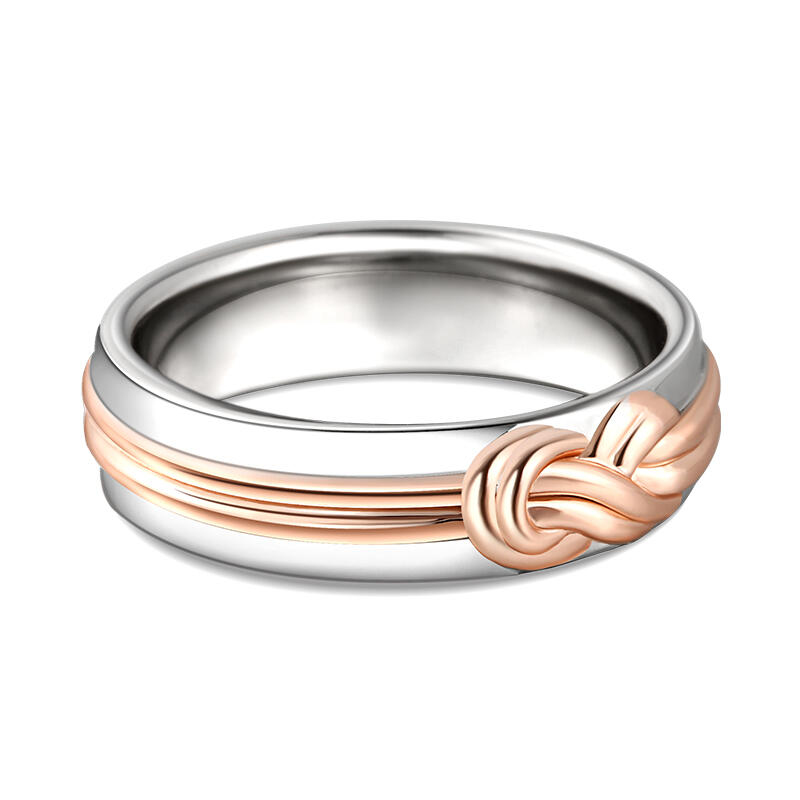 Jeulia "Eternal Connection" Knot Design Sterling Silver Women's Band