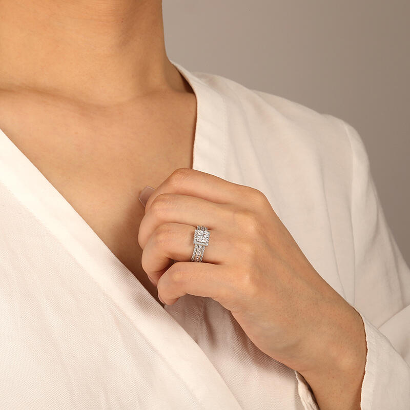 "Like Your Love" Radiant Cut Halo Engagement Ring