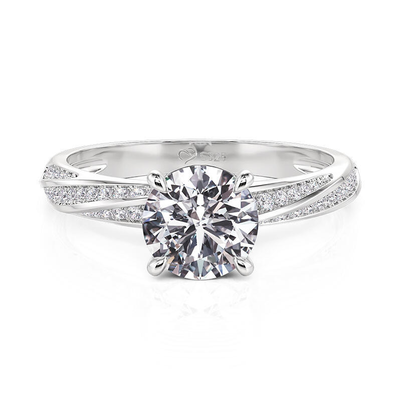 Jeulia Bague de Fiançailles Solitaire Classique à Nœud Coupe Ronde