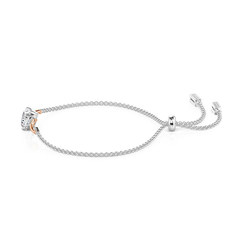 Jeulia Amore Bracelet Cœur Personnalisé à Vigne Épineuse avec Pierre de Naissance