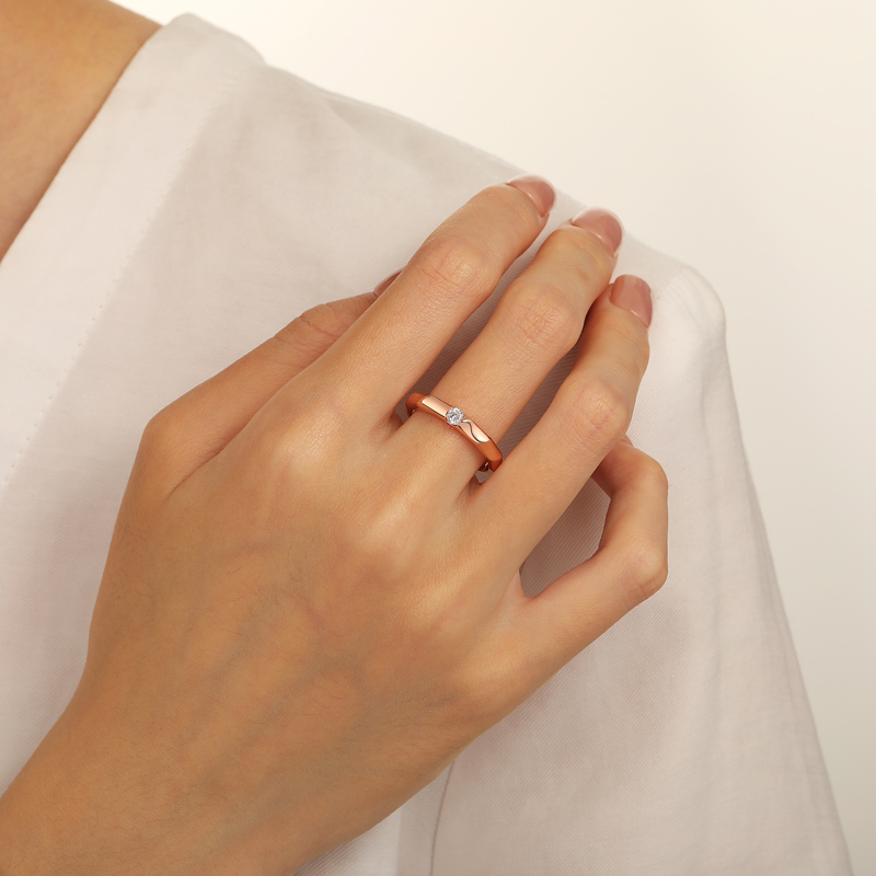 Solitaire With Ribbon Jeulia Simple Solitaire Twisted Ribbon Women's Wedding Band - Jeulia ...