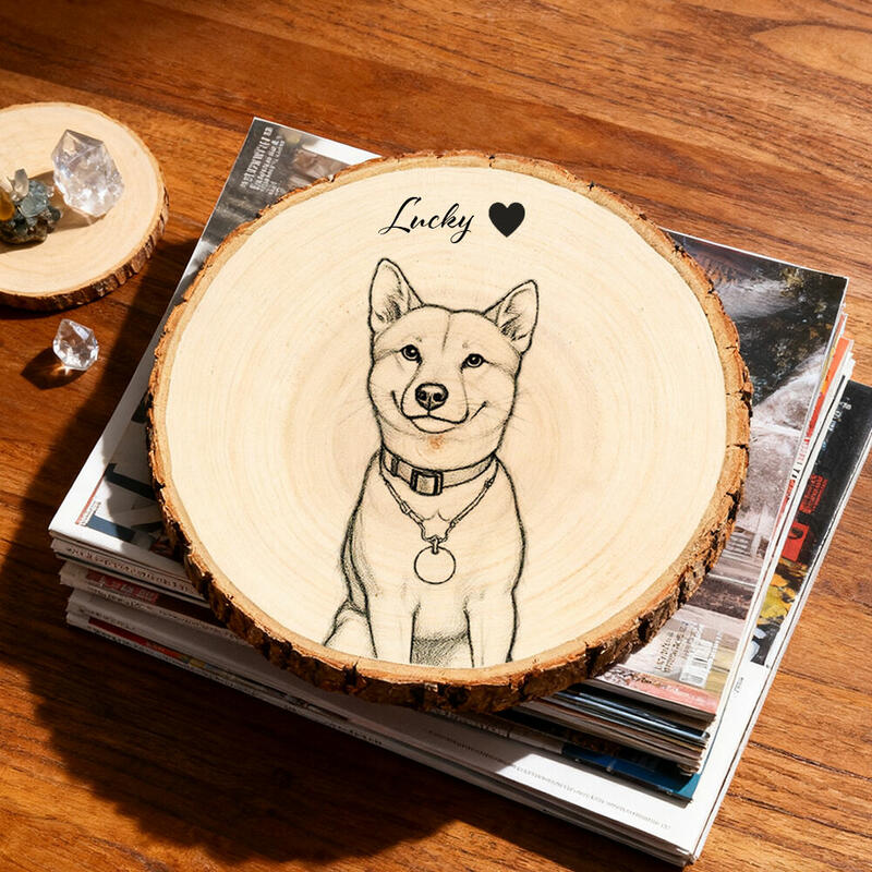 Custom Dog Cat Wood Photo Frame Keepsake Engraved Pet Memorial Plaque for Pet Owners