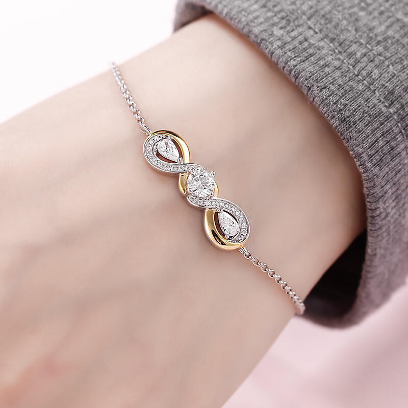 Jeulia Two Tone Twist Sterling Silver armband