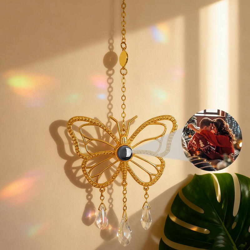 Adorno de proyección de alas de ángel personalizado, regalo de Navidad para la familia