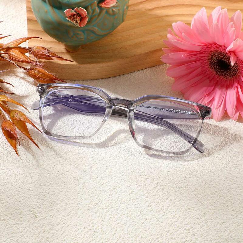 Ted Rechteckige Graue Brille