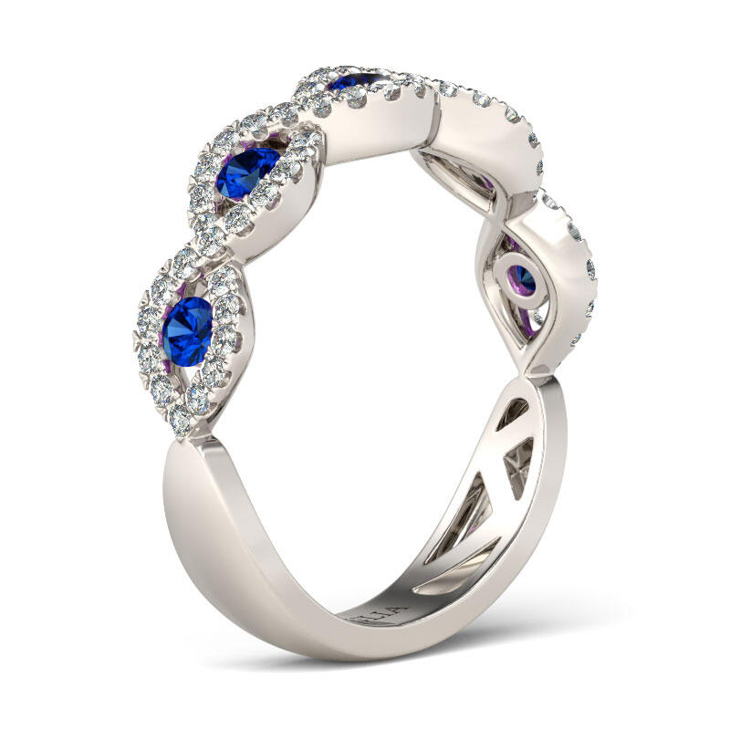 Jeulia Twist Sterling Silver Women's Band