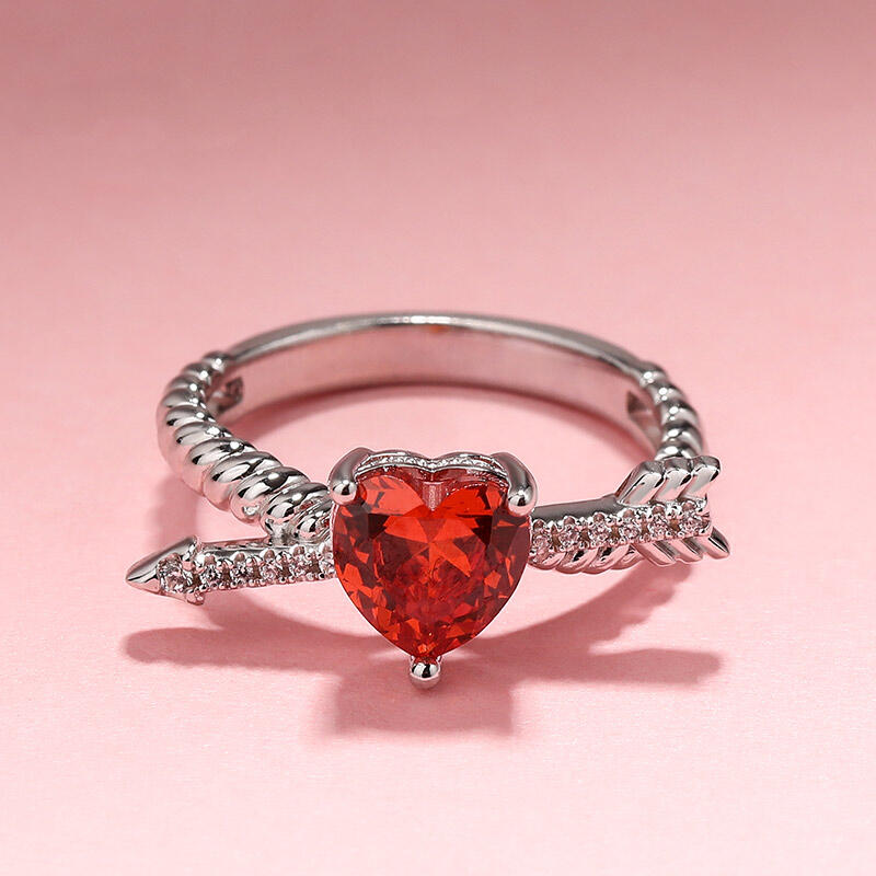 Jeulia "Arrow to Your Heart" Sterling Silver Ring