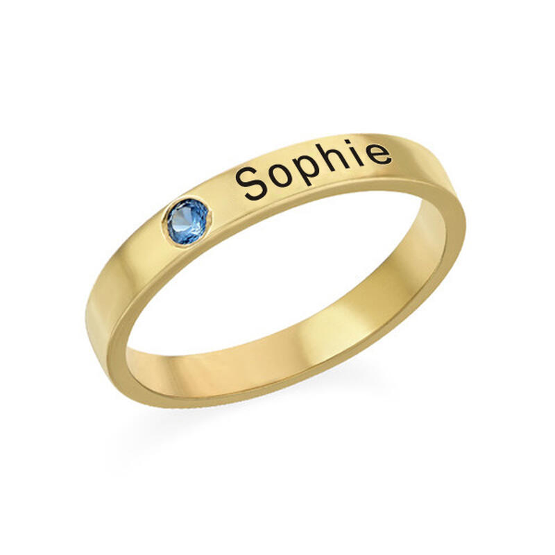 Bague pour Couple Prénom Personnalisé Pierre de Naissance