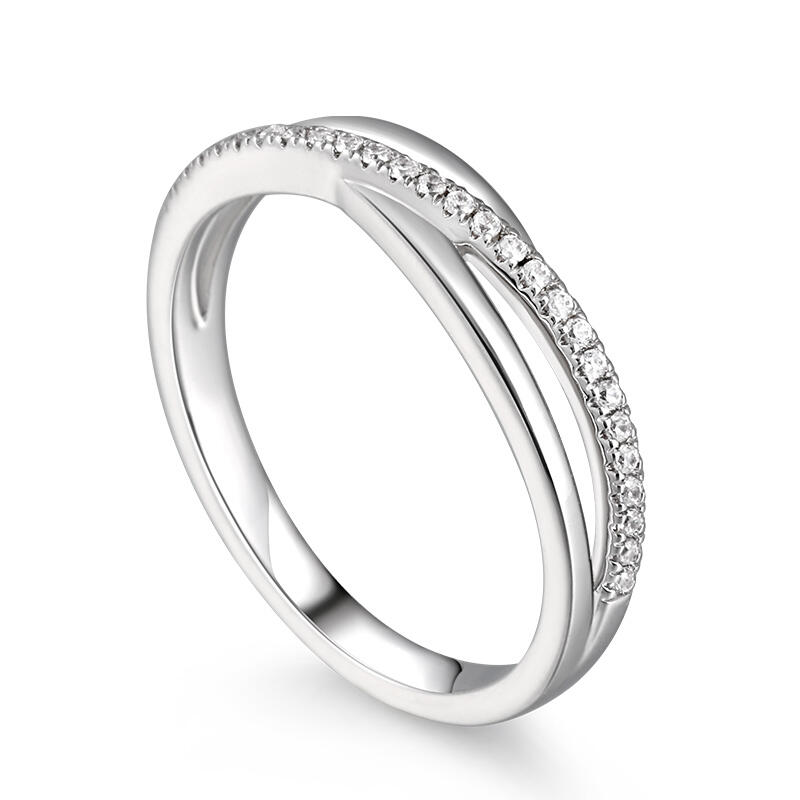 Jeulia "Wieczna obietnica" Srebrny pierścionek damski w stylu crossover