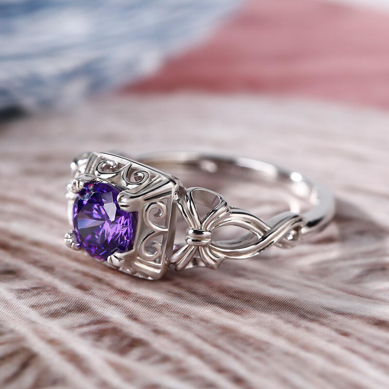 Jeulia Anillo Con Lazao De Talla Redonda En Plata De Ley