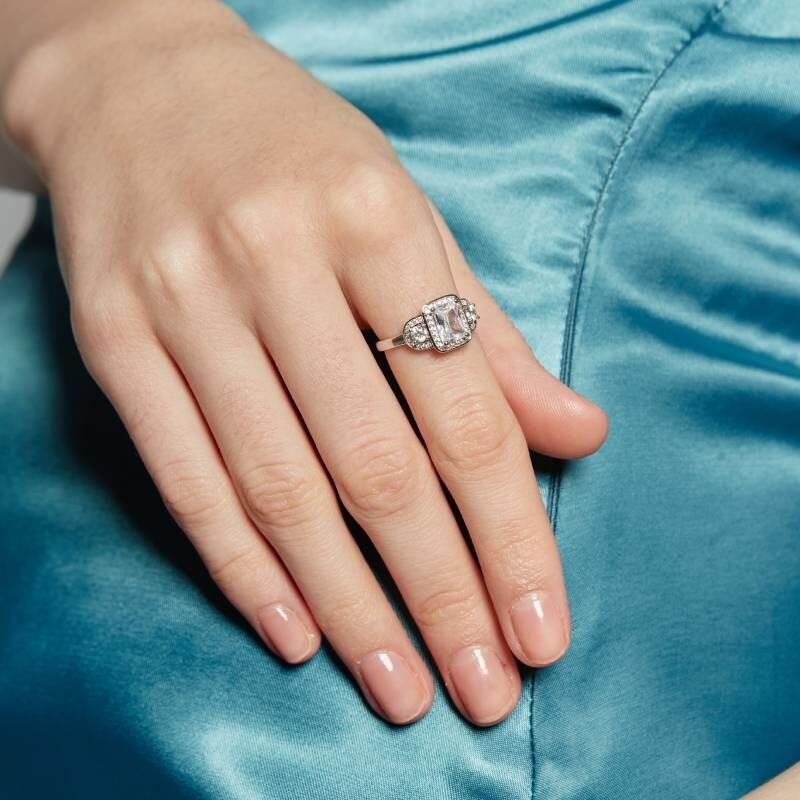 "A Promise Of Love" Radiant Cut Halo Engagement Ring