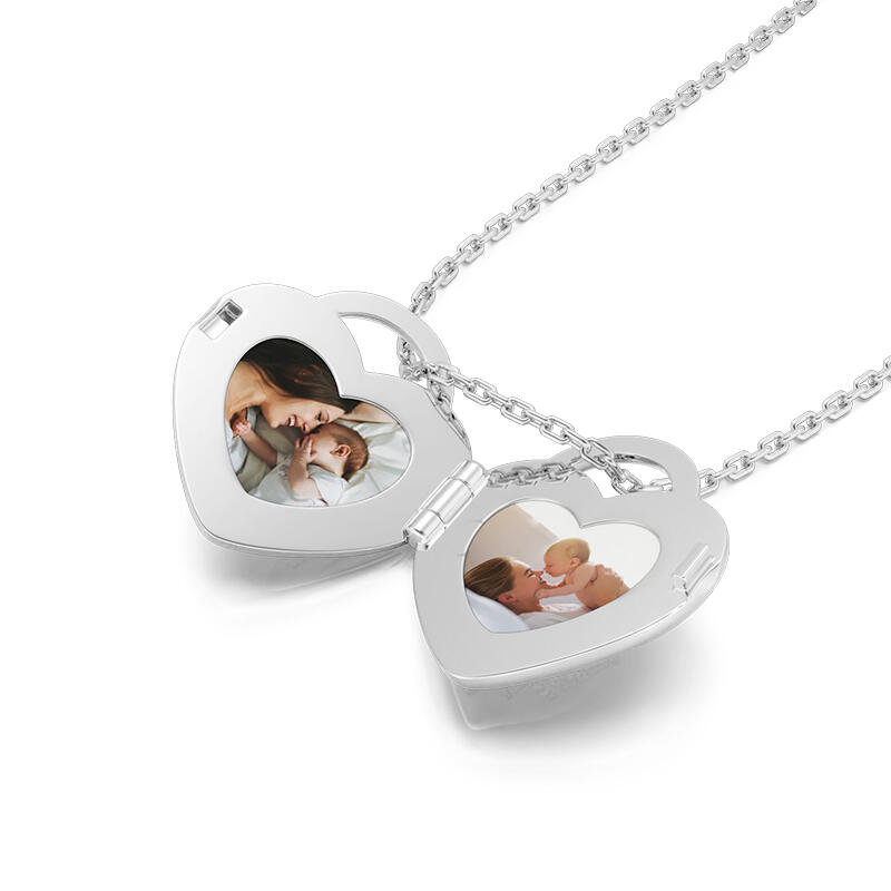 Jeulia Halsband Silver Märke av Tillväxt Anpassad Foto Locket