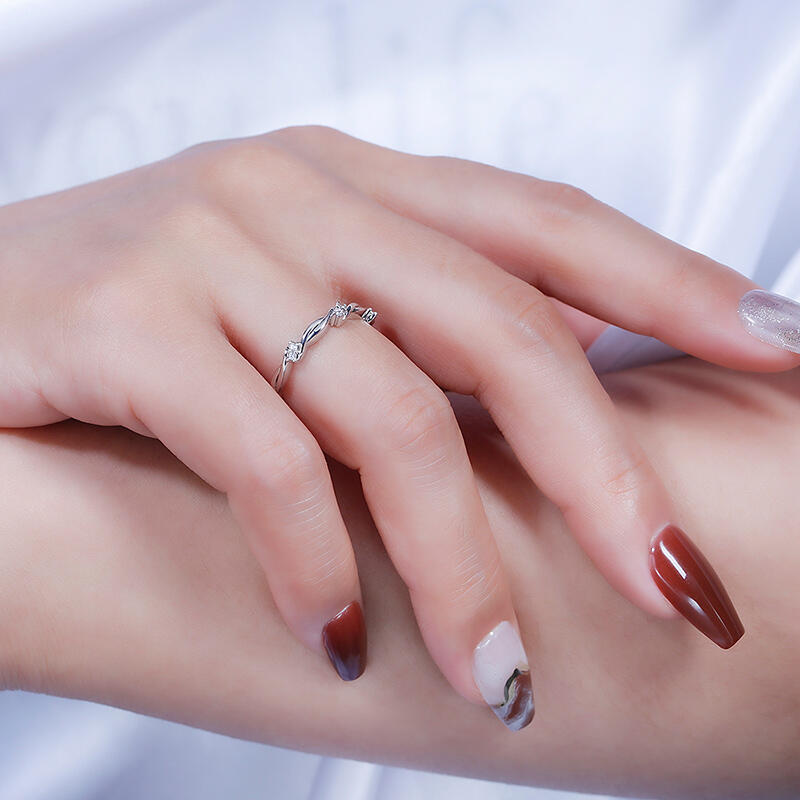 جوليا خواتم متشابكة قطع دائري 10K/14K/18K ذهب البلاتيني