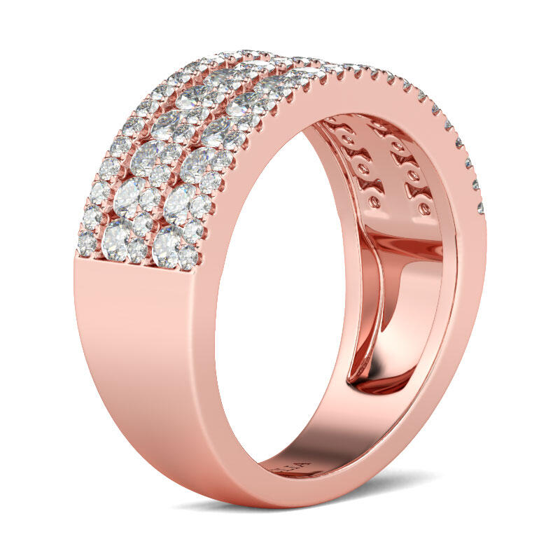 Jeulia Classic Round Cut Sterling Silver Women's Band