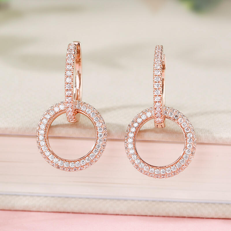 Jeulia Two Interlocking Design Sterling Silver Earrings