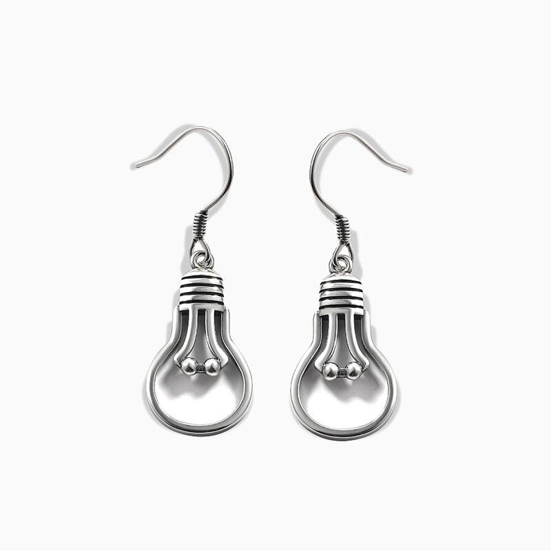 Jeulia "Light Bulb" Quirky Sterling Silver Earrings