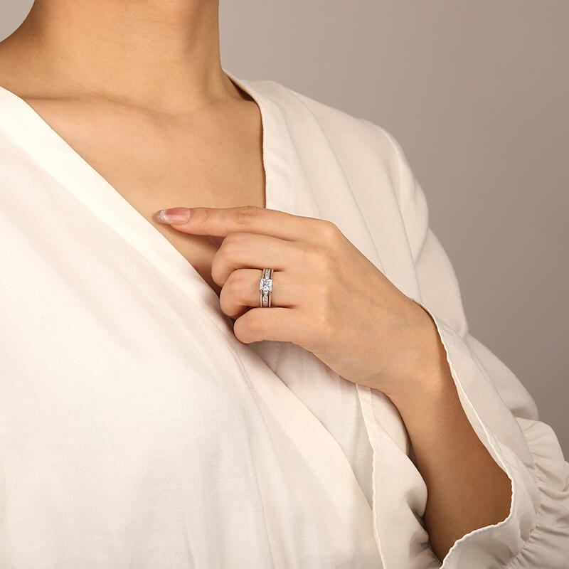 "Be My Valentine" Princess Cut Bridal Set