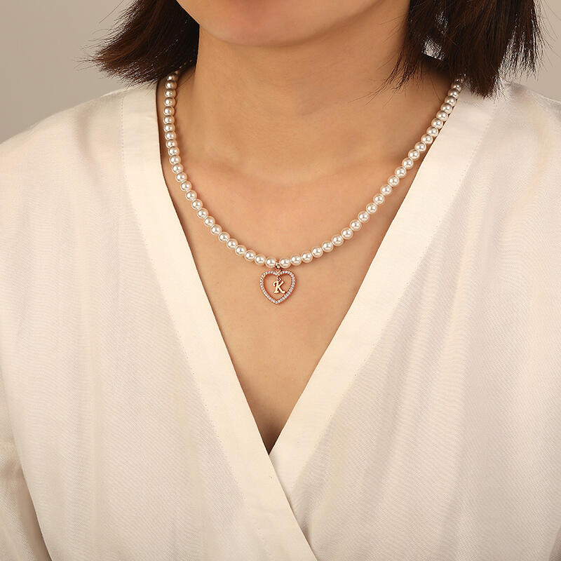 "Ode to Adoration" 5.5-6.0mm Freshwater Pearl Personalized Initial Necklace