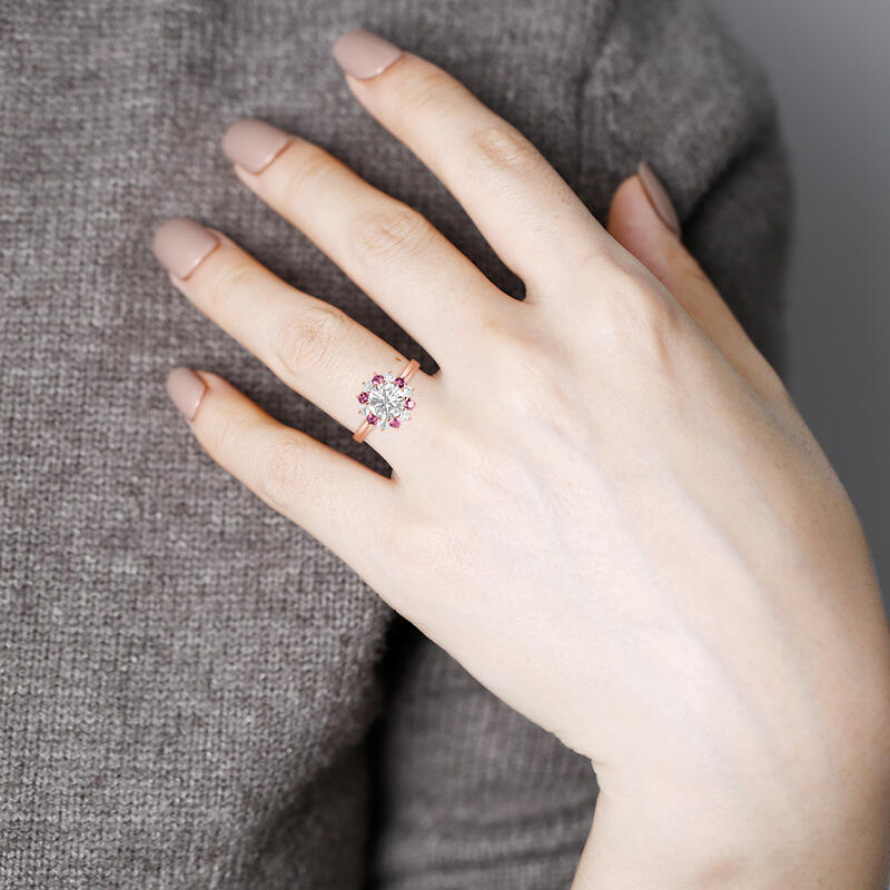 "I Know You Will" Round Cut Cluster Halo Engagement Ring