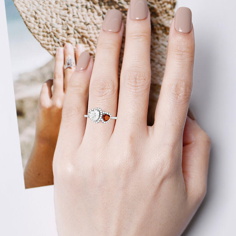 "Where Two Worlds Collide" Heart Cut Toi Et Moi Engagement Ring