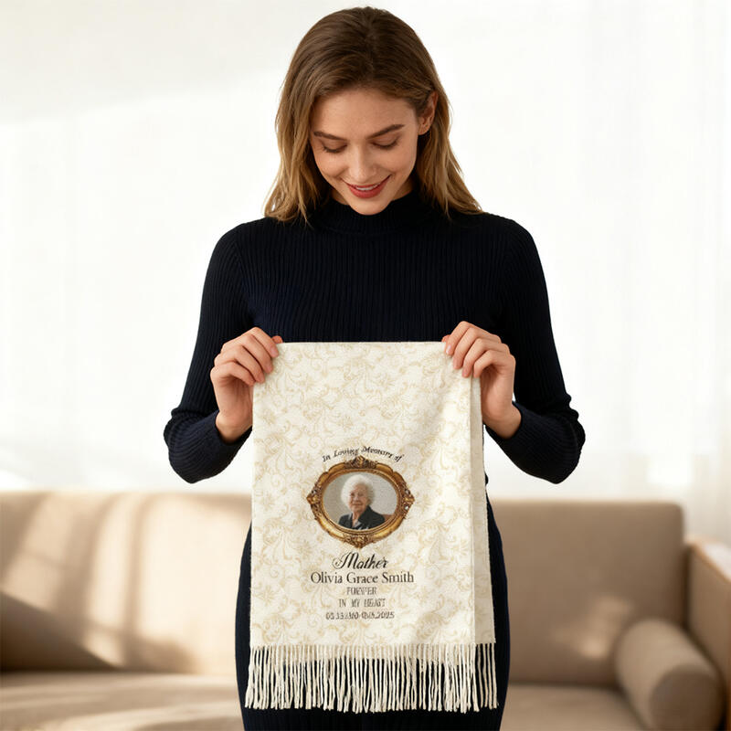 Custom Scarf with Photo of Grandma as a Souvenir Gift for Warm Memories for Christmas