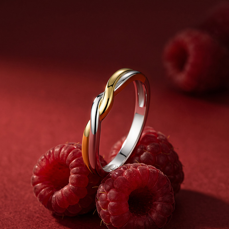 Et maison Twist Two Tone Plain Wedding Band for Men