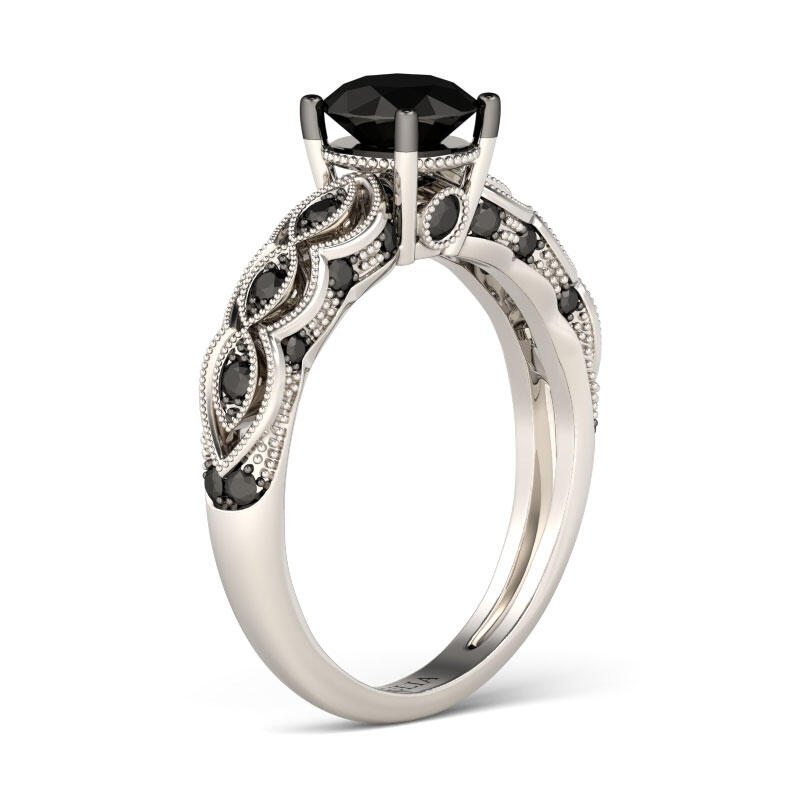 جوليا خاتم قطع دائري من الفضة الإسترليني على شكل مسنن كلاسيكي