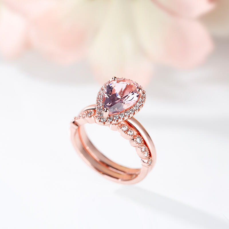 Jeulia Anillo de compromiso de plata para mujer estilo milgrain con halo