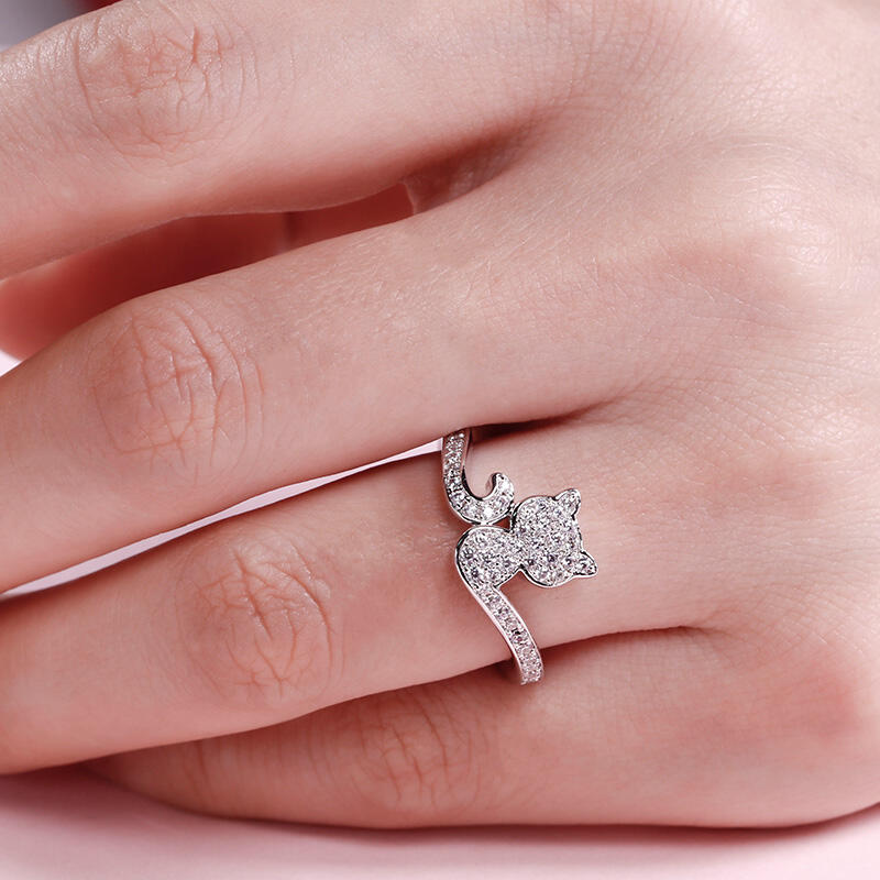 جوليا خاتم من الفضة الإسترليني قطة بسيطة