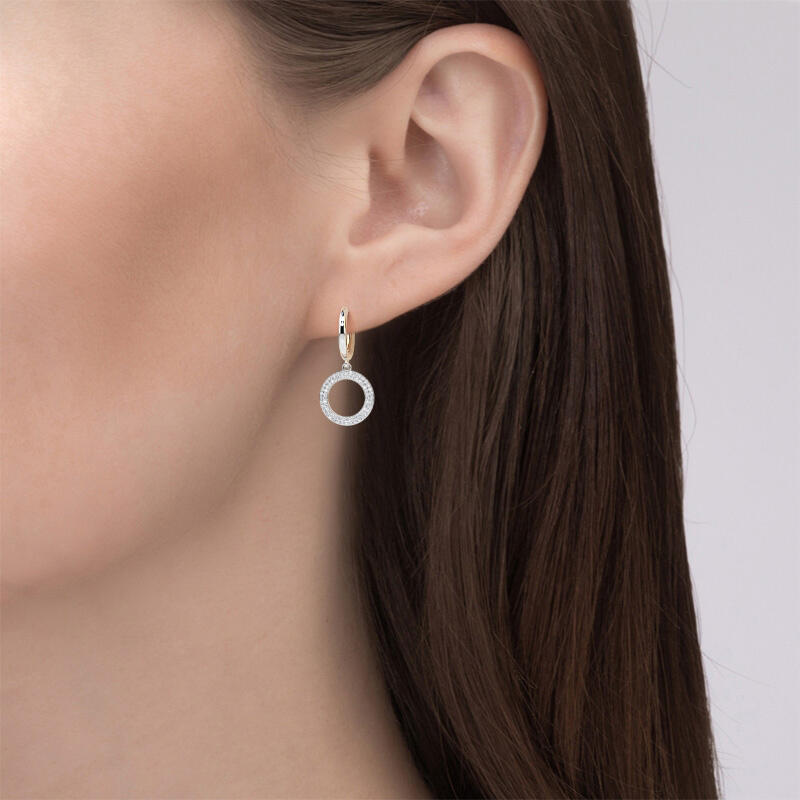 Jeulia Shimmering Circlet Sterling Silver Earrings