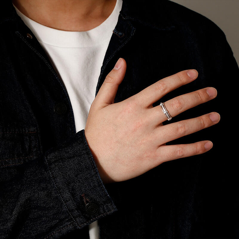 "Love Knot" Pave Set Men's Wedding Ring