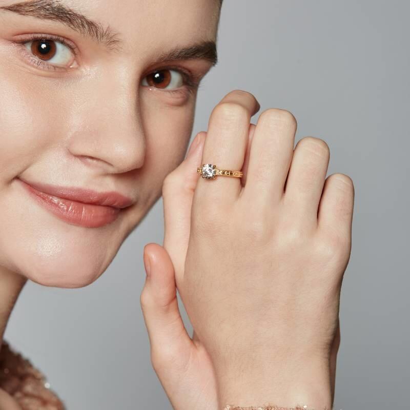 "You Are My Cure" Round Cut Solitaire Engagement Ring