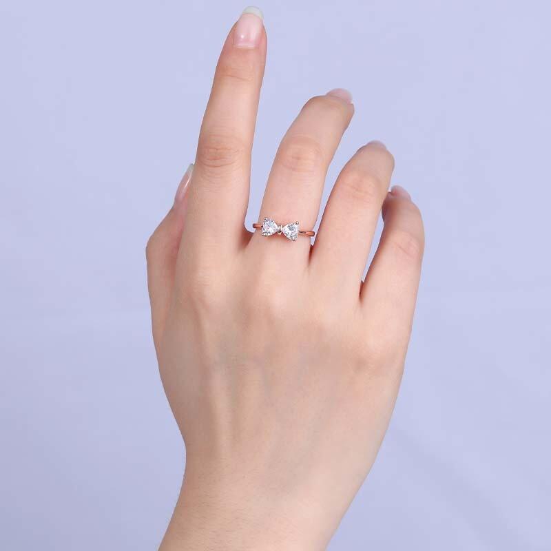 "Heart to Heart" Heart Cut Side Stone Engagement Ring