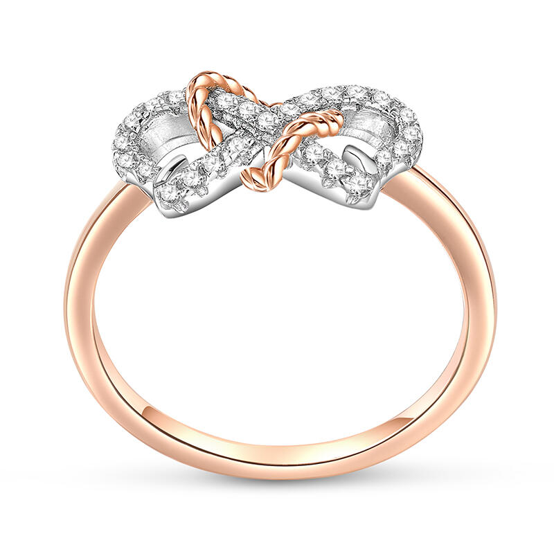 Jeulia Women Wedding Band Infinity Heart Butterfly Silver