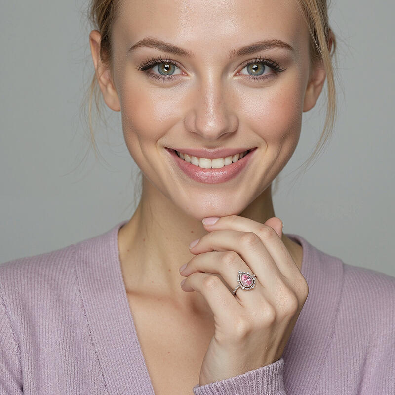 "Addicted To You" Pear Cut Halo Engagement Ring