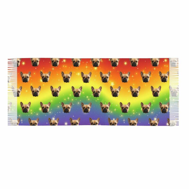 Anpassad halsduk med foto på husdjur Regnbågsfärgad valphalsduk Nyårspresent till djurälskare