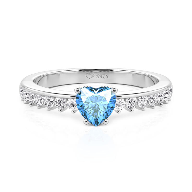 Jeulia Minimalist Double Row Heart Promise Ring