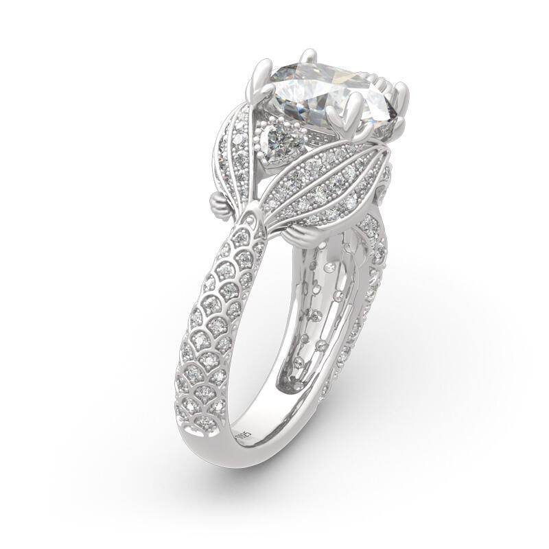 Jeulia "Goddess of the Sea" Sterling Silver Mermaid Ring