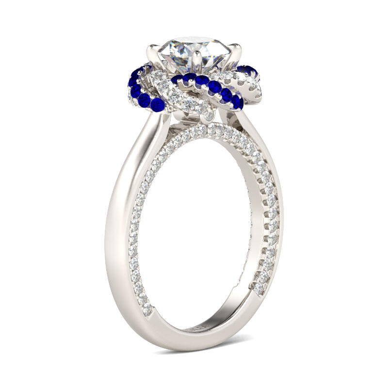 Jeulia Floral Round Cut Sterling Silver Ring