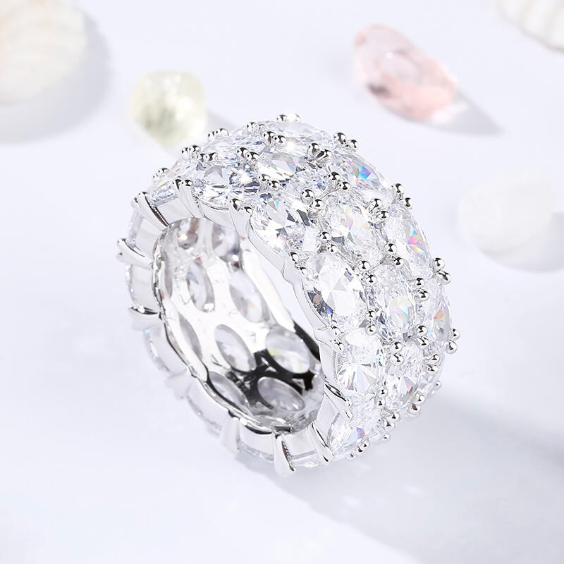 Jeulia Anillo De Infinito De Talla Ovalada En Plata De Ley