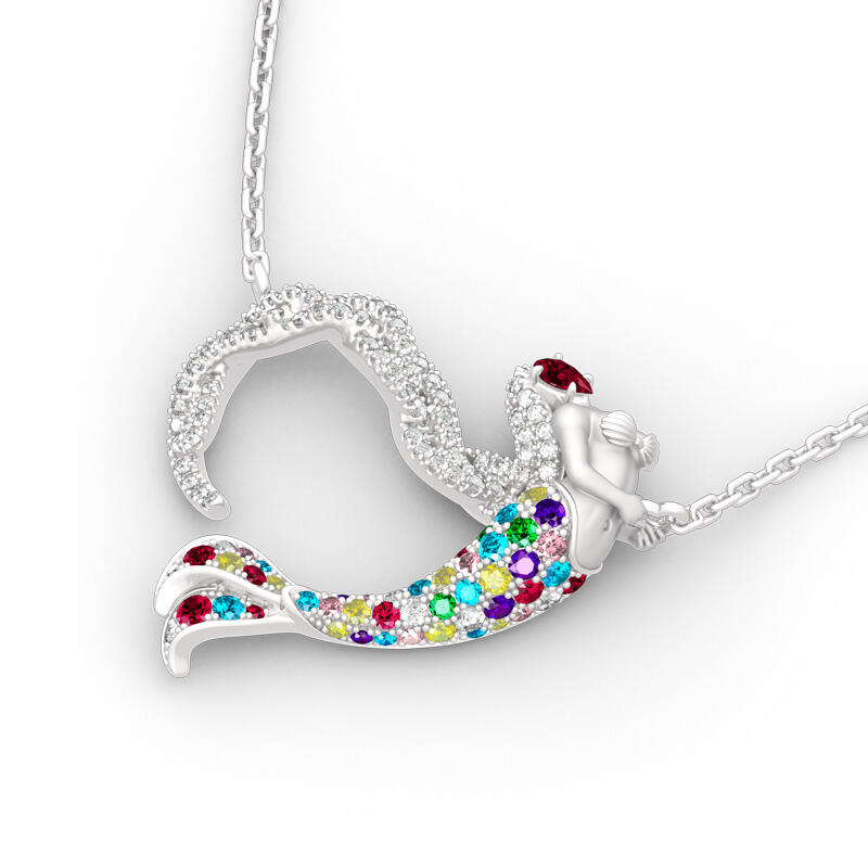 Jeulia Collar De Regalo De Sirena De Plata Esterlina "la Luz Del Océano" Para El Día De San Valentín