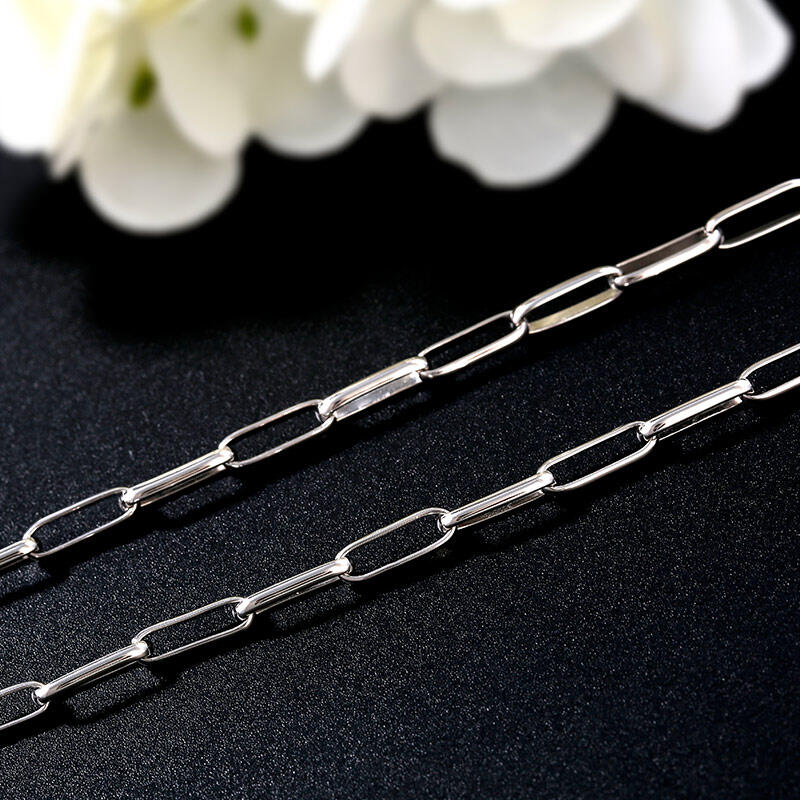 Jeulia Unique Design Sterling Silver Paperclip Chain Necklace