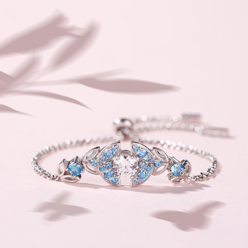 Jeulia Butterfly Round Cut Sterling Silver Bracelet