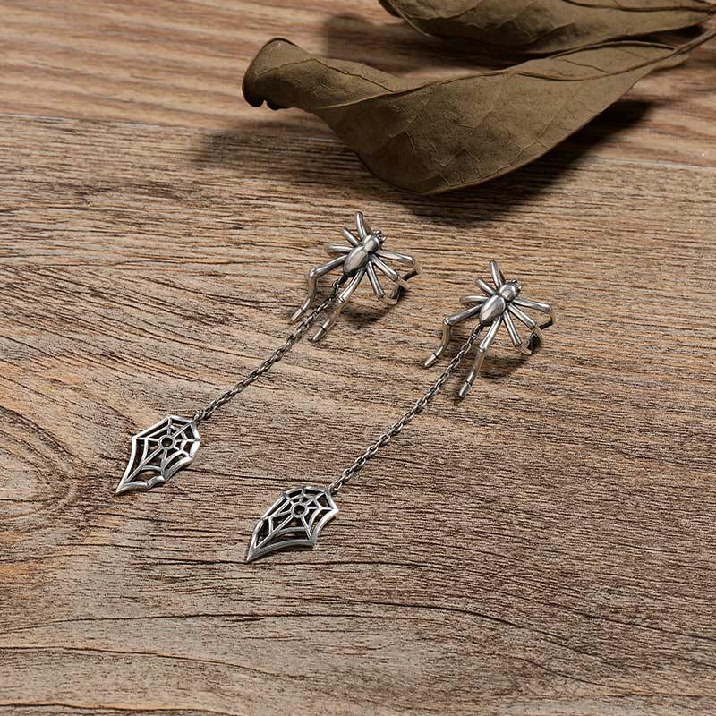 Jeulia "Spider Web" Sterling Silver Drop Earrings