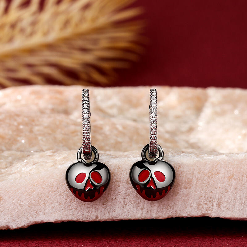 Jeulia "Murder Princess" Poison Apple Sterling Silver Earrings