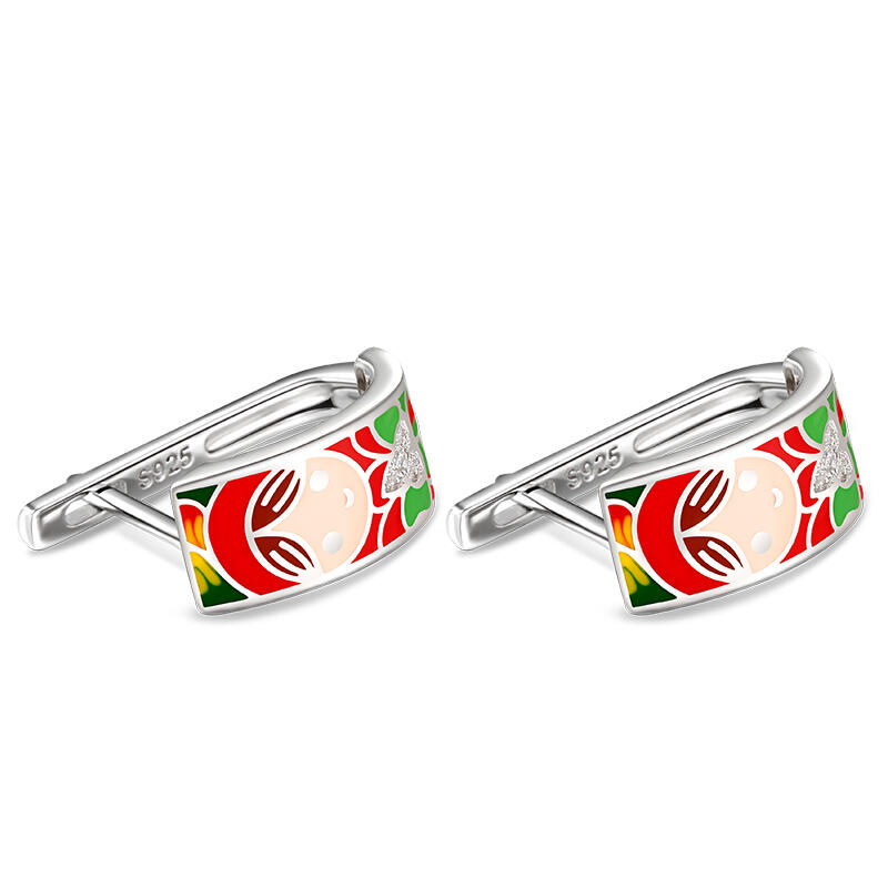 Jeulia "Make a Smile" Enamel Sterling Silver Earrings