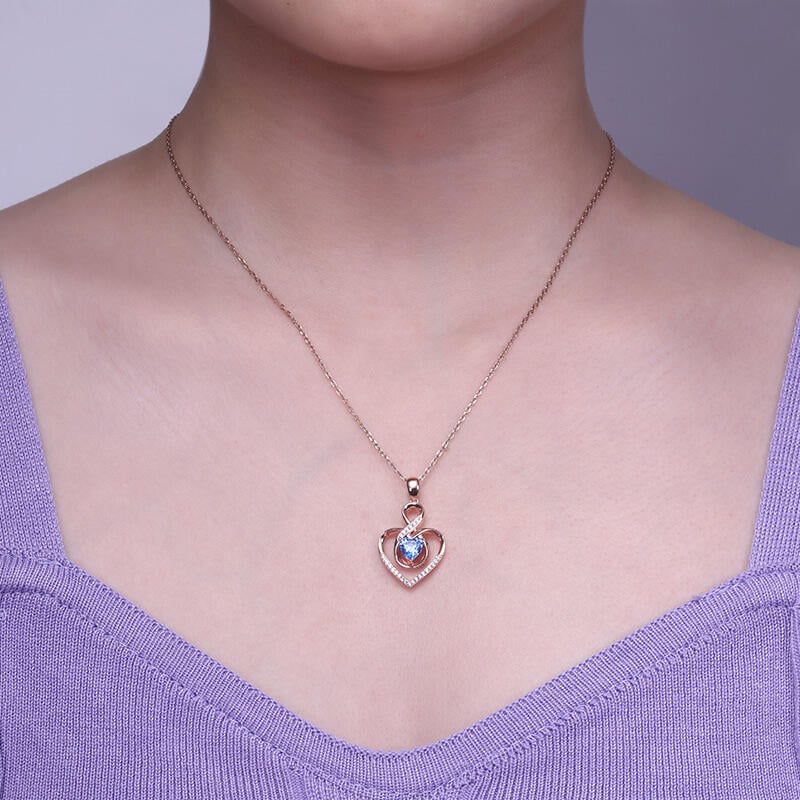 Infinity Heart Cut Sterling Silver Personalized Necklace