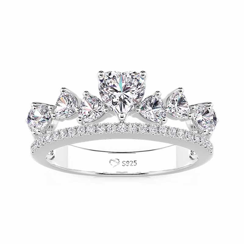 Jeulia Olivetta Cluster Heart Cut Eternity Ring Double Row